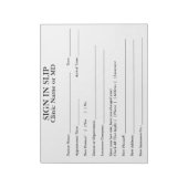 Privacypatiëntaanmelding in Slips Notitieblok (wit (Linkerzijde)