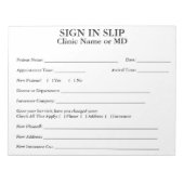 Privacypatiëntaanmelding in Slips Notitieblok (wit (Voorkant)