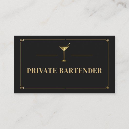Private Bartender QR Code Professional Visitekaartje (Voorkant)
