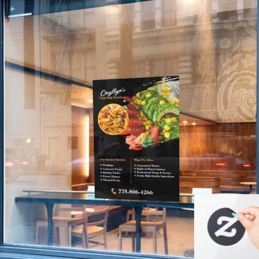 Private Catering Custom Window Cling Raamsticker (Cafe Raam)