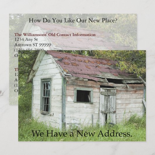 Private Change of Address Kaart - Geweldige locati (Voorkant / Achterkant)