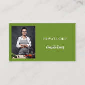 Private chef basilicum groene foto catering QR cod Visitekaartje (Voorkant)