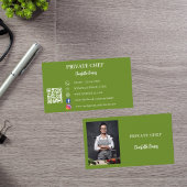 Private chef basilicum groene foto catering QR cod Visitekaartje