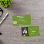 Private chef basilicum groene foto catering QR cod Visitekaartje