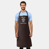 Private chef bister bruin script slogan schort (Gedragen)