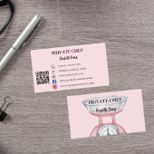Private chef blos roze toonladder vrouw QR code Visitekaartje