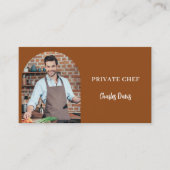 Private chef chocolade bruin foto boog QR code Visitekaartje (Voorkant)