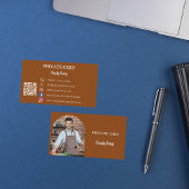 Private chef chocolade bruin foto boog QR code Visitekaartje