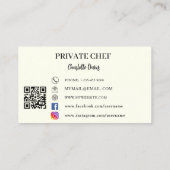 Private chef ivoor foto boog QR code Visitekaartje (Achterkant)