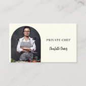 Private chef ivoor foto boog QR code Visitekaartje (Voorkant)