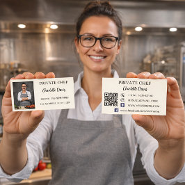 Private chef ivoor foto catering QR code Visitekaartje
