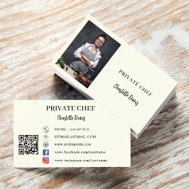 Private chef ivoor foto catering QR code Visitekaartje