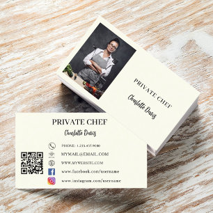 Private chef ivoor foto catering QR code Visitekaartje