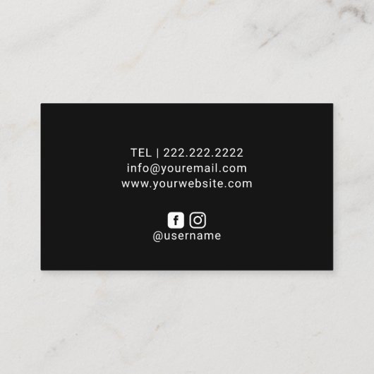 Private Chef Minimalist Line Art Professional Visitekaartje (Achterkant)