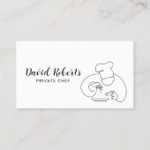 Private Chef Minimalist Line Art Professional Visitekaartje (Voorkant)