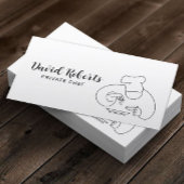 Private Chef Minimalist Line Art Professional Visitekaartje