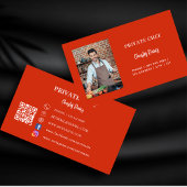 Private chef rode foto catering QR code Visitekaartje
