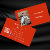 Private chef rode foto catering QR code Visitekaartje
