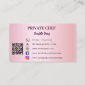 Private chef roze toonladder vrouw QR code Visitekaartje (Achterkant)
