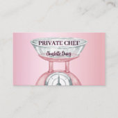 Private chef roze toonladder vrouw QR code Visitekaartje (Voorkant)