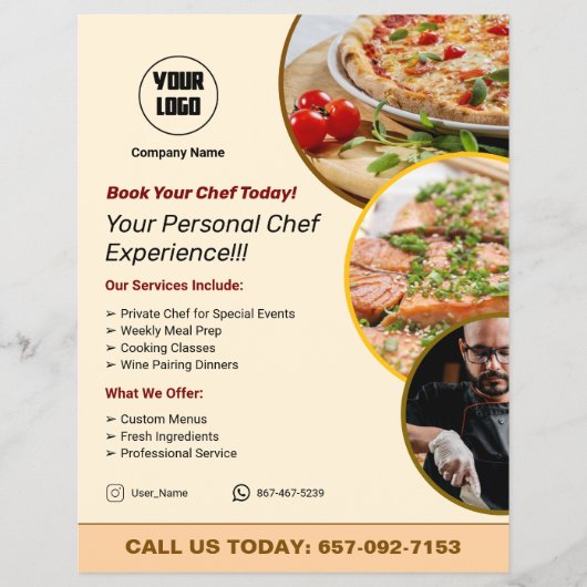 Private Chef Services Custom Flyer (Voorkant)