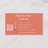 Private chef terracotta foto catering QR code Visitekaartje (Achterkant)