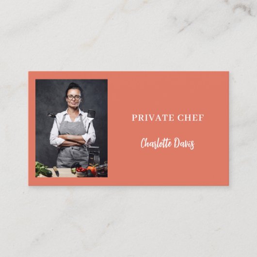 Private chef terracotta foto catering QR code Visitekaartje (Voorkant)