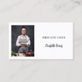 Private chef wit zwart foto catering QR code Visitekaartje (Voorkant)