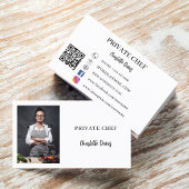 Private chef wit zwart foto catering QR code Visitekaartje