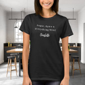 Private chef zwart wit script slogan t-shirt