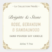 Private Collectie Handgemaakte Ivory Candle Label (Voorkant)