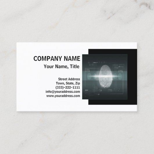 Private Detective Investigator Fingerprint Kaart Visitekaartje (Voorkant)