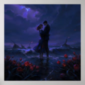 Private Embrace - Romantische impressionistische k Poster (Voorkant)