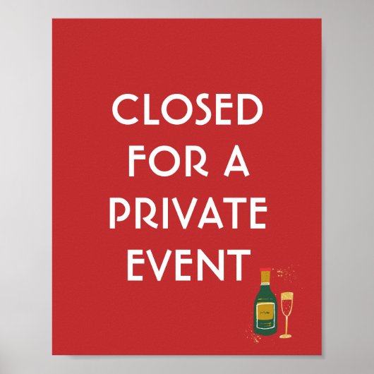 Private Event Closure Sign, Event Poster (Voorkant)
