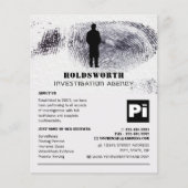 Private Eye Design, privédetective Investigator Flyer (Voorkant)