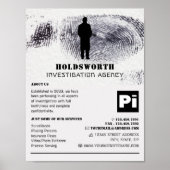 Private Eye Design, privédetective Investigator Poster (Voorkant)