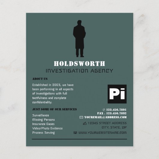 Private Eye Logo, privé rechercheur Flyer (Voorkant)