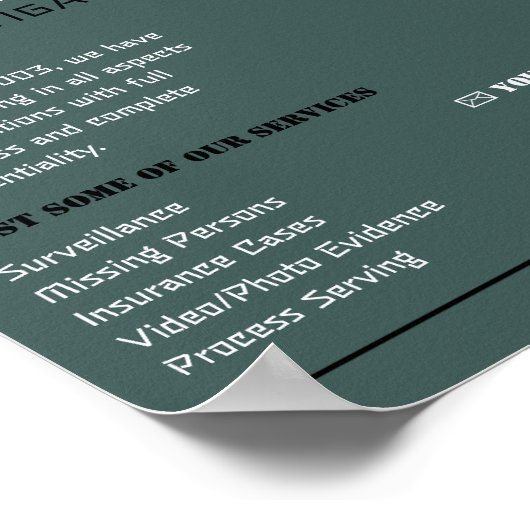 Private Eye Logo, privé rechercheur Poster (Hoek)