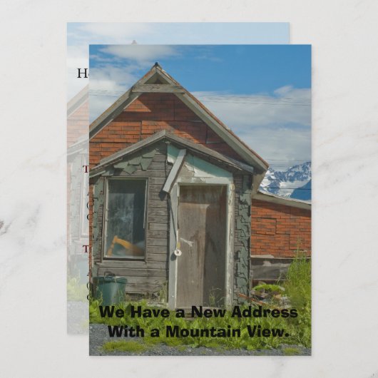 Private Funny Address Change Card: Mountain Uitzic Aankondiging (Voorkant / Achterkant)