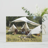 Private Funny Adreswijziging Kaart - Kamp (Staand voorkant)