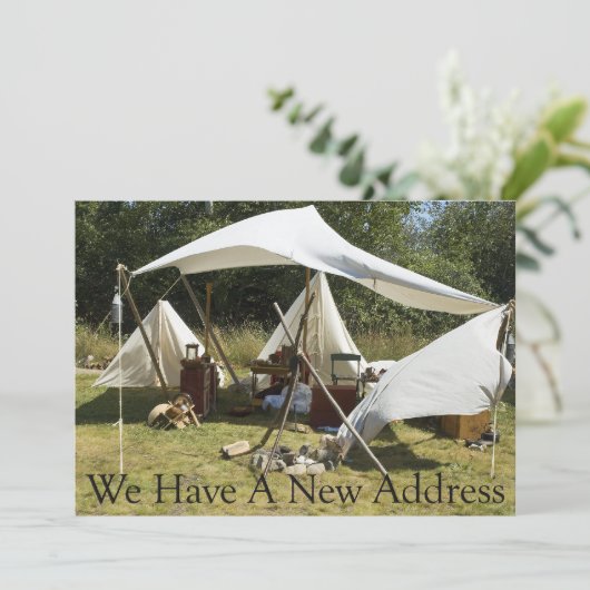 Private Funny Adreswijziging Kaart - Kamp (Staand voorkant)