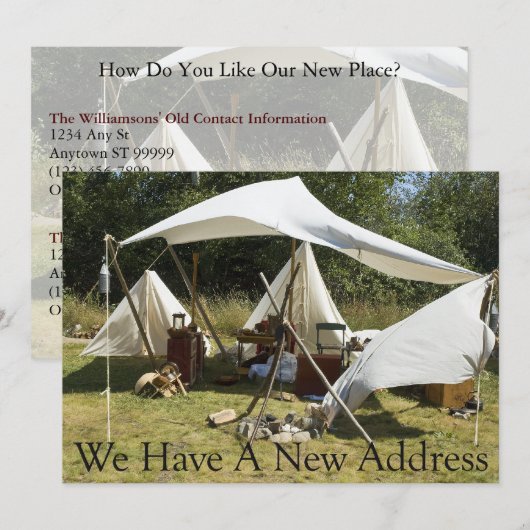 Private Funny Adreswijziging Kaart - Kamp (Voorkant / Achterkant)
