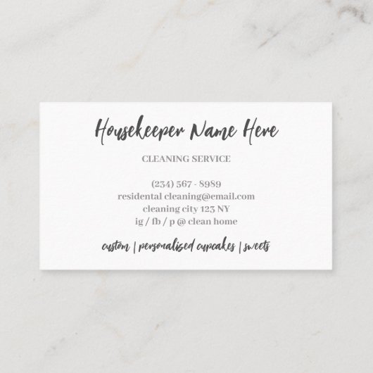 Private Funny Cartoon man schoonmaak Visitekaartje (Achterkant)