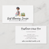 Private Funny Cartoon man schoonmaak Visitekaartje (Voorkant / Achterkant)