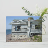 Private Funny Change of Address Kaart: Seaside Hom Aankondiging (Staand voorkant)