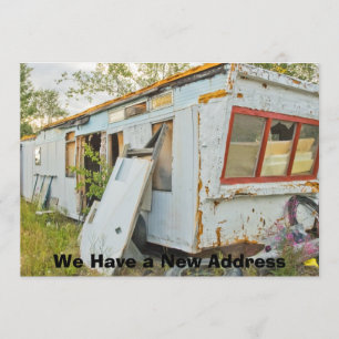 Private Funny Change of Address Kaart: Trailer Hom Aankondiging