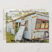 Private Funny Change of Address Kaart: Trailer Hom Aankondiging (Voorkant / Achterkant)