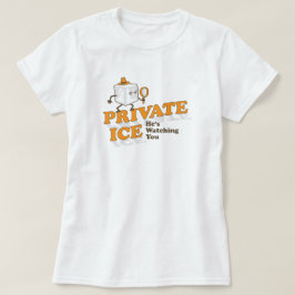Private Ice Funny Cartoon Word Pun Graphic T-shirt
