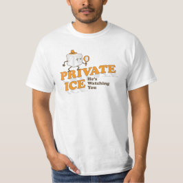 Private Ice Funny Cartoon Word Pun Graphic T-shirt