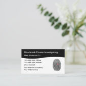 Private Investigator Moderne vingerafdruk Visitekaartje (Staand voorkant)